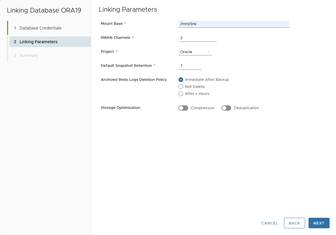 Linking parameters