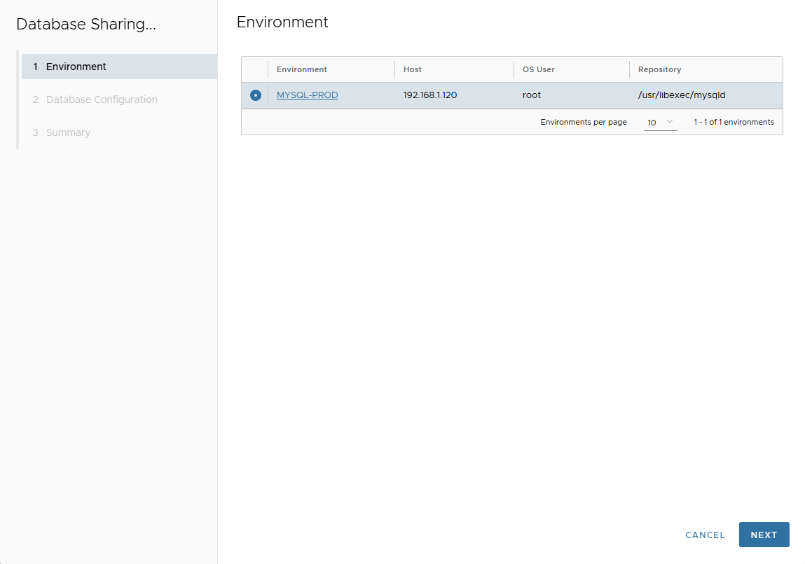 Select env