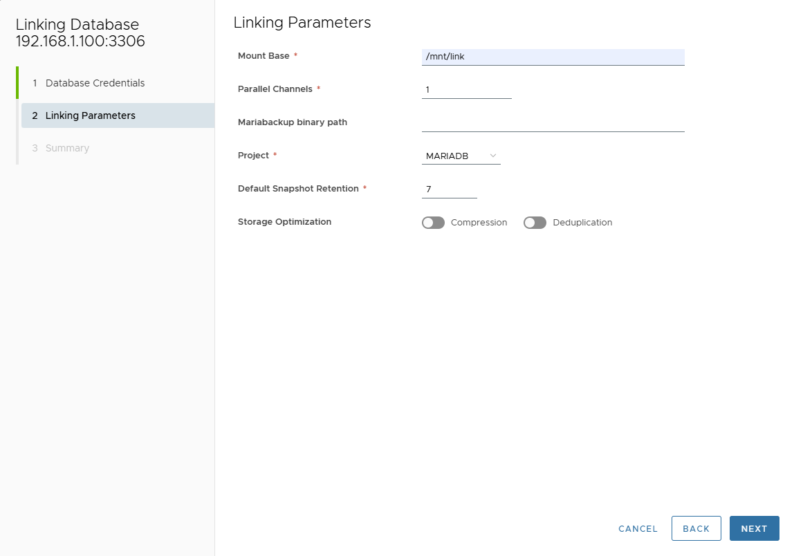 Linking parameters