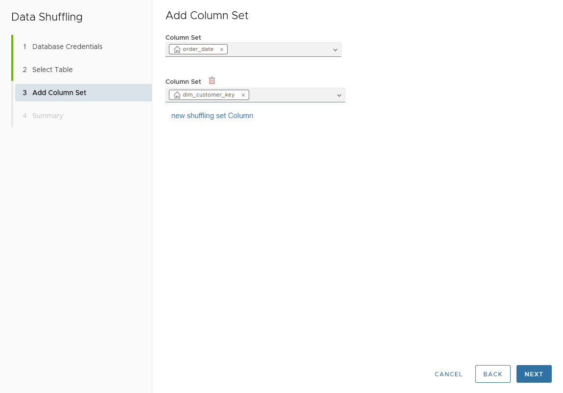 Define column sets