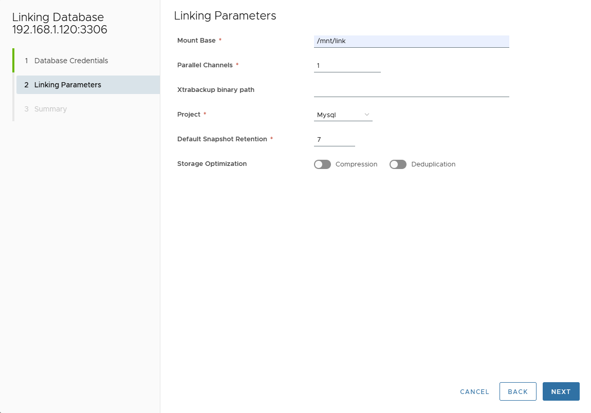 Linking parameters
