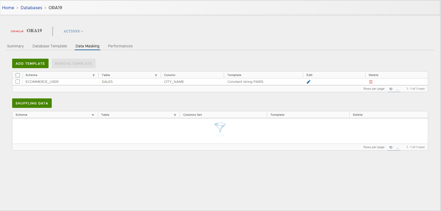 Templates list