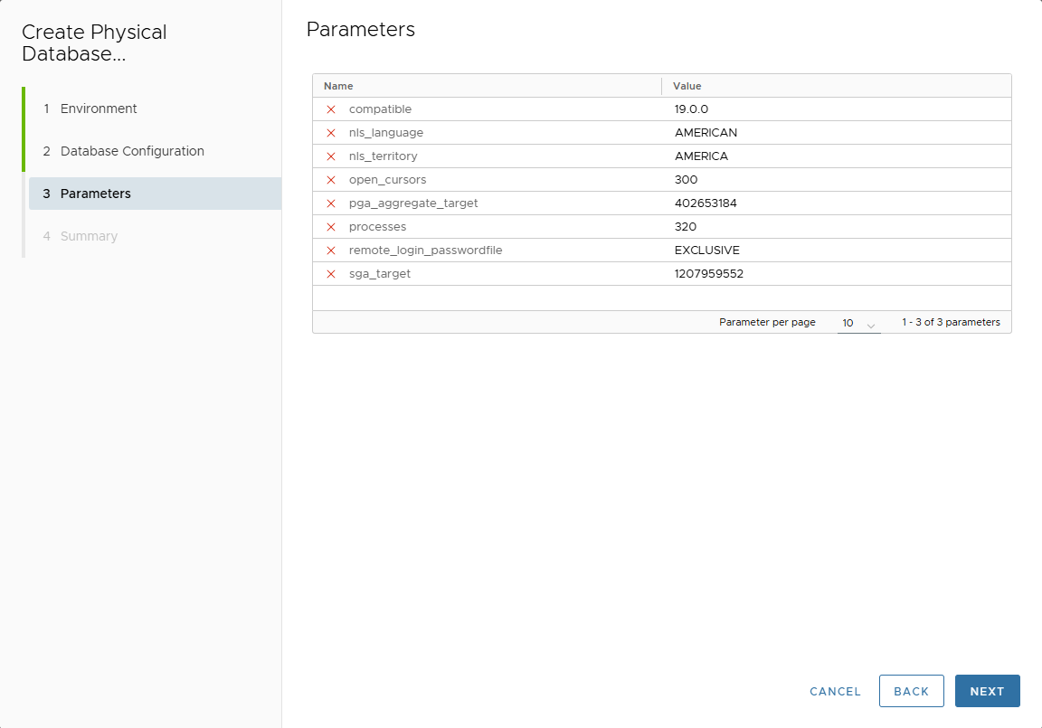 Parameters