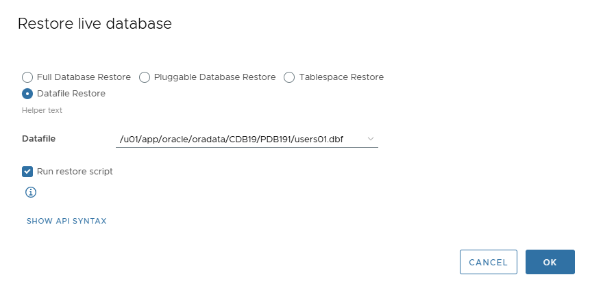 Datafile Restore