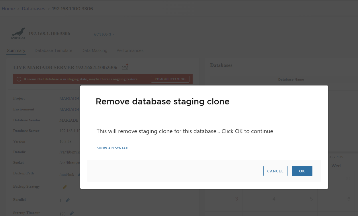 Remove Staging