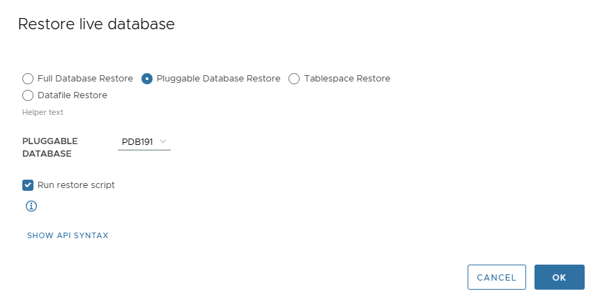PDB Restore