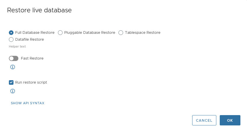 Restore Options