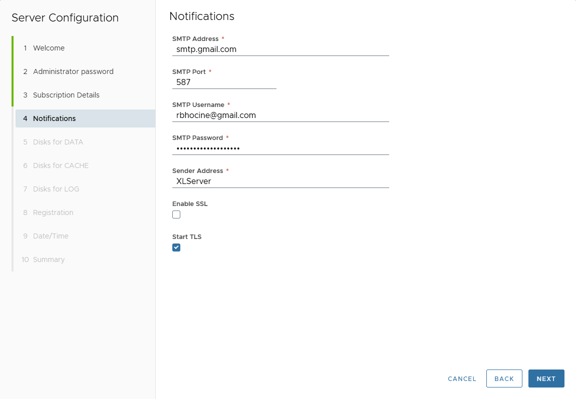 SMTP Settings